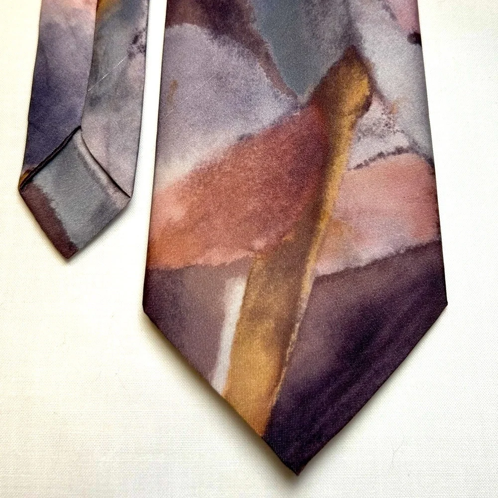 80s 90s Watercolor Aesthetic Silk Tie Retro